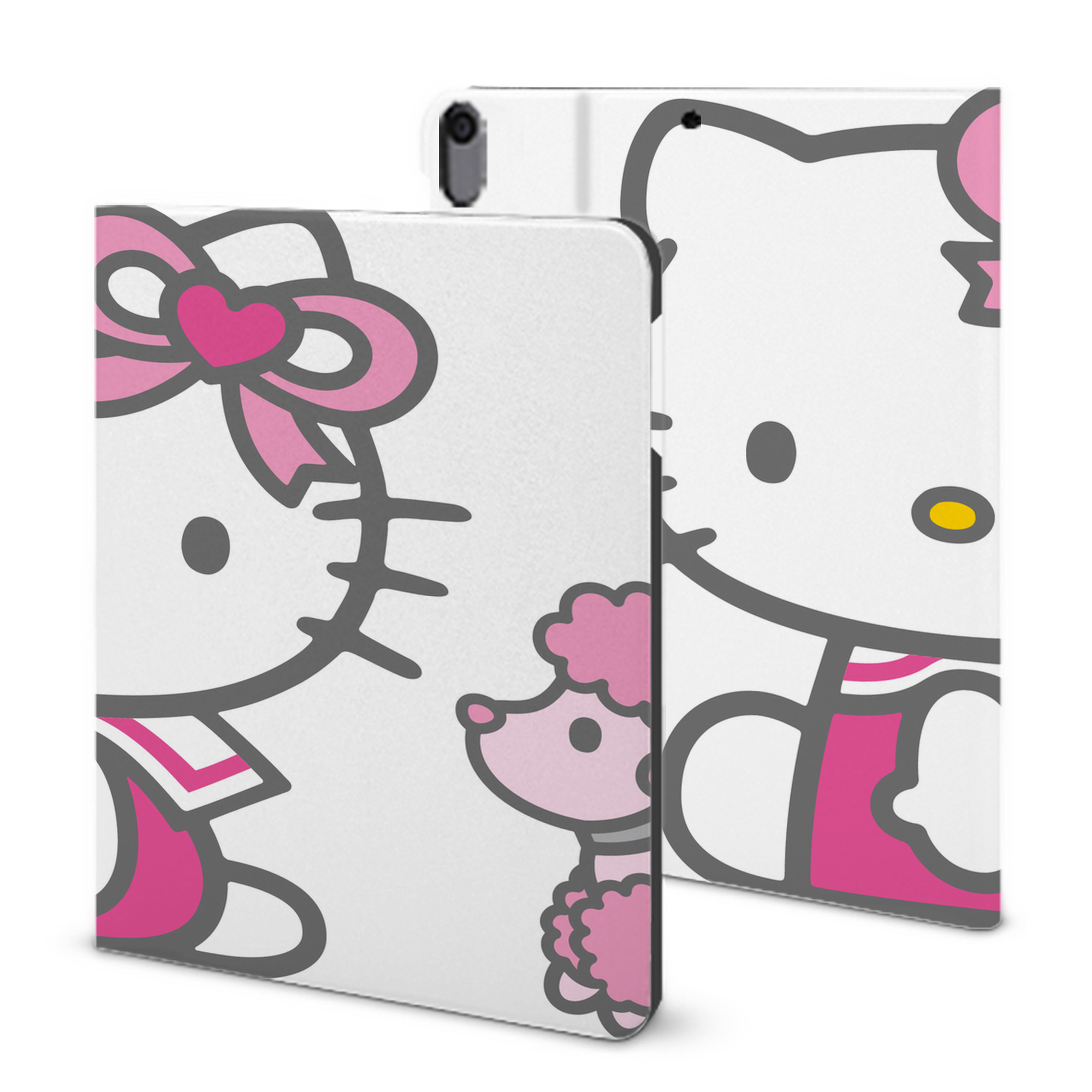 （画像用） Hello Kitty ハローキティ IPad ケース ブック型 PUレザー TPU 耐衝撃 軽量 薄型 ペン収納なし 全面保護 IPad 各モデル対応